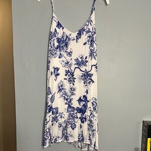 Floral Blue and White Dress